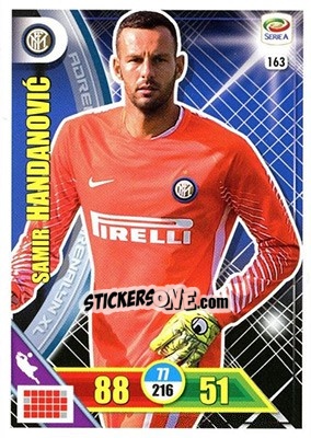 Sticker Samir Handanovic - Calciatori 2017-2018. Adrenalyn XL n. 163 - Panini