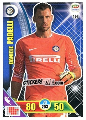 Sticker Daniele Padelli - Calciatori 2017-2018. Adrenalyn XL n. 164 - Panini