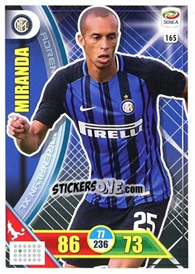 Sticker Miranda - Calciatori 2017-2018. Adrenalyn XL n. 165 - Panini
