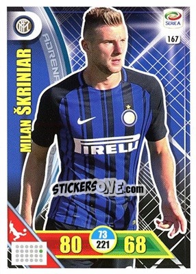Sticker Milan Škriniar - Calciatori 2017-2018. Adrenalyn XL n. 167 - Panini