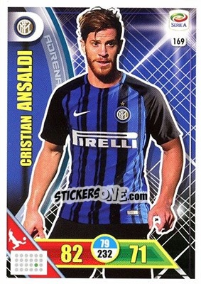 Sticker Cristian Ansaldi - Calciatori 2017-2018. Adrenalyn XL n. 169 - Panini