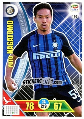 Sticker Yuto Nagatomo - Calciatori 2017-2018. Adrenalyn XL n. 170 - Panini
