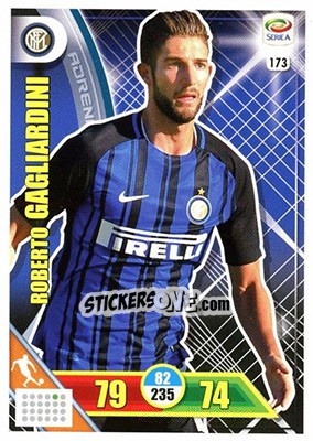 Sticker Roberto Gagliardini - Calciatori 2017-2018. Adrenalyn XL n. 173 - Panini