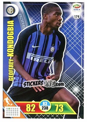 Sticker Geoffrey Kondogbia - Calciatori 2017-2018. Adrenalyn XL n. 174 - Panini