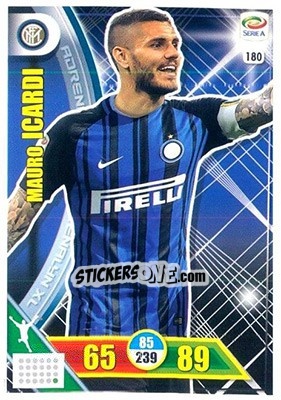 Sticker Mauro Icardi - Calciatori 2017-2018. Adrenalyn XL n. 180 - Panini