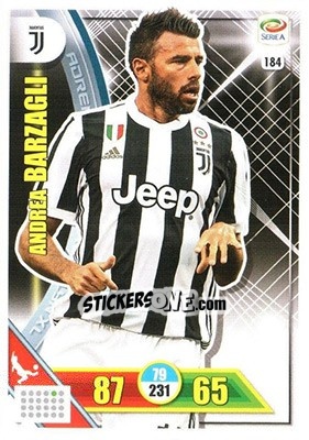 Sticker Andrea Barzagli - Calciatori 2017-2018. Adrenalyn XL n. 184 - Panini
