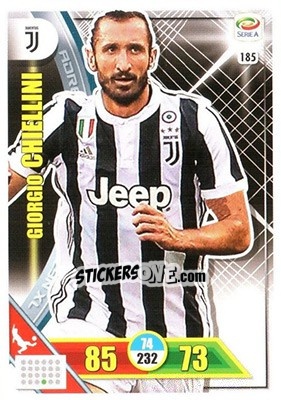 Sticker Giorgio Chiellini - Calciatori 2017-2018. Adrenalyn XL n. 185 - Panini