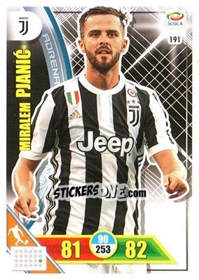 Sticker Miralem Pjanic - Calciatori 2017-2018. Adrenalyn XL n. 191 - Panini