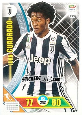 Figurina Juan Cuadrado - Calciatori 2017-2018. Adrenalyn XL - Panini