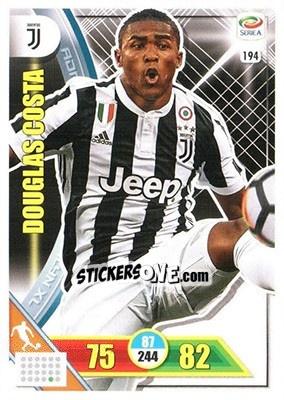 Figurina Douglas Costa - Calciatori 2017-2018. Adrenalyn XL - Panini