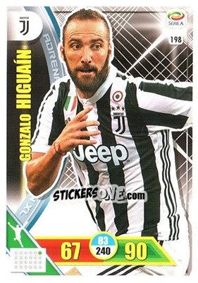 Sticker Gonzalo Higuaín - Calciatori 2017-2018. Adrenalyn XL n. 198 - Panini