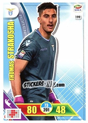Sticker Thomas Strakosha - Calciatori 2017-2018. Adrenalyn XL n. 199 - Panini