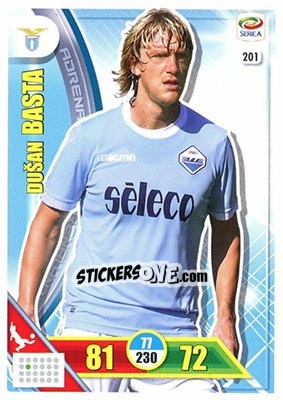 Sticker Dušan Basta - Calciatori 2017-2018. Adrenalyn XL n. 201 - Panini