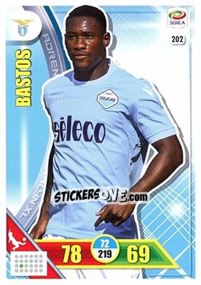 Sticker Bastos - Calciatori 2017-2018. Adrenalyn XL n. 202 - Panini