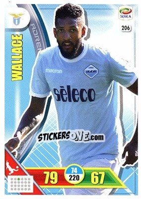 Sticker Wallace - Calciatori 2017-2018. Adrenalyn XL n. 206 - Panini