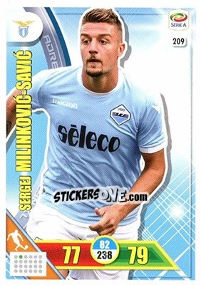 Sticker Sergej Milinkovic-Savic - Calciatori 2017-2018. Adrenalyn XL n. 209 - Panini