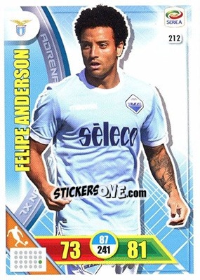 Sticker Felipe Anderson - Calciatori 2017-2018. Adrenalyn XL n. 212 - Panini