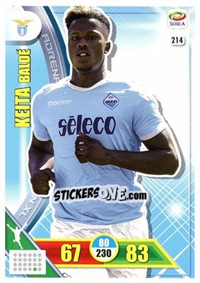 Sticker Keita Baldé - Calciatori 2017-2018. Adrenalyn XL n. 214 - Panini