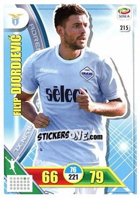 Sticker Filip Djordjevic - Calciatori 2017-2018. Adrenalyn XL n. 215 - Panini