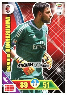 Sticker Gianluigi Donnarumma - Calciatori 2017-2018. Adrenalyn XL n. 217 - Panini