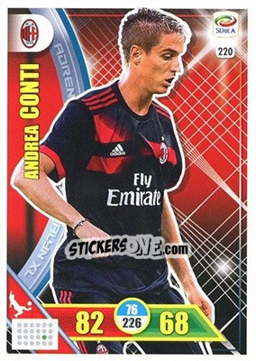 Sticker Andrea Conti - Calciatori 2017-2018. Adrenalyn XL n. 220 - Panini