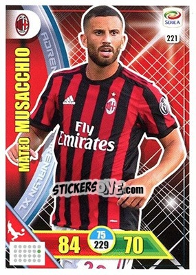 Sticker Mateo Musacchio - Calciatori 2017-2018. Adrenalyn XL - Panini