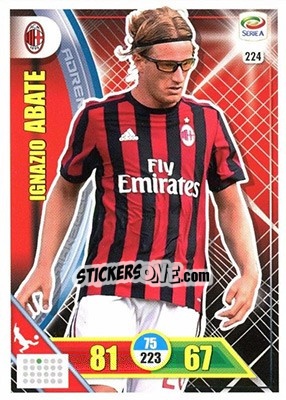 Sticker Ignazio Abate - Calciatori 2017-2018. Adrenalyn XL n. 224 - Panini