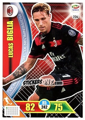 Sticker Lucas Biglia - Calciatori 2017-2018. Adrenalyn XL n. 226 - Panini