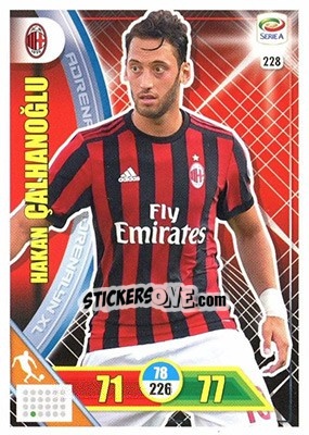 Sticker Hakan Çalhanoğlu - Calciatori 2017-2018. Adrenalyn XL n. 228 - Panini