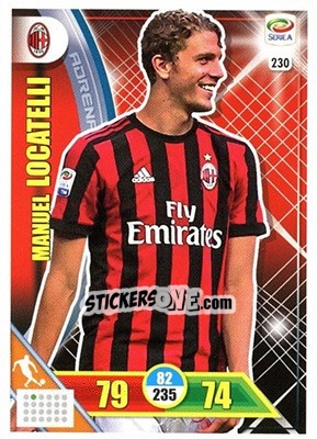 Sticker Manuel Locatelli - Calciatori 2017-2018. Adrenalyn XL n. 230 - Panini