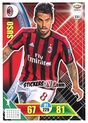 Sticker Suso - Calciatori 2017-2018. Adrenalyn XL - Panini