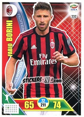 Sticker Fabio Borini - Calciatori 2017-2018. Adrenalyn XL - Panini