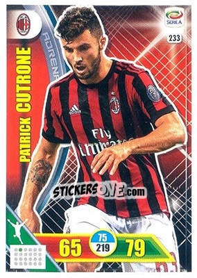 Sticker Patrick Cutrone - Calciatori 2017-2018. Adrenalyn XL n. 233 - Panini