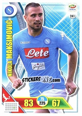 Sticker Nikola Maksimovic - Calciatori 2017-2018. Adrenalyn XL n. 241 - Panini