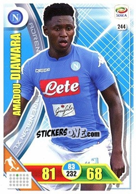 Sticker Amadou Diawara - Calciatori 2017-2018. Adrenalyn XL n. 244 - Panini