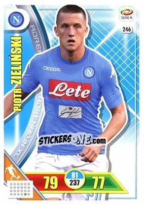 Sticker Piotr Zieliński - Calciatori 2017-2018. Adrenalyn XL n. 246 - Panini