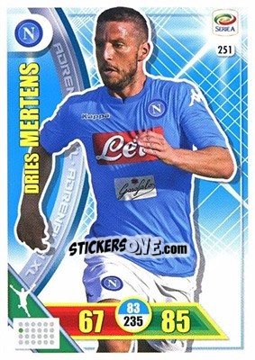 Sticker Dries Mertens - Calciatori 2017-2018. Adrenalyn XL n. 251 - Panini