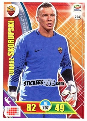 Sticker Lukasz Skorupski - Calciatori 2017-2018. Adrenalyn XL n. 254 - Panini