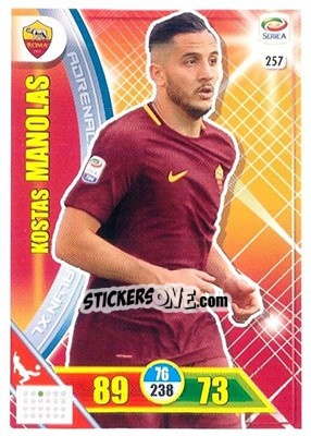 Sticker Kostas Manolas - Calciatori 2017-2018. Adrenalyn XL n. 257 - Panini