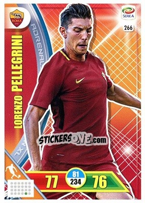 Sticker Lorenzo Pellegrini - Calciatori 2017-2018. Adrenalyn XL n. 266 - Panini