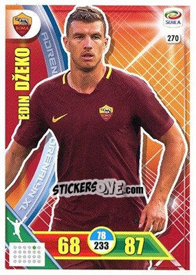 Sticker Edin Džeko - Calciatori 2017-2018. Adrenalyn XL n. 270 - Panini