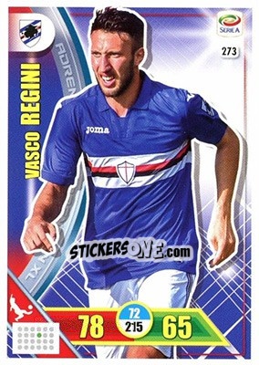 Sticker Vasco Regini - Calciatori 2017-2018. Adrenalyn XL n. 273 - Panini