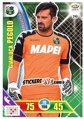 Sticker Gianluca Pegolo - Calciatori 2017-2018. Adrenalyn XL n. 290 - Panini