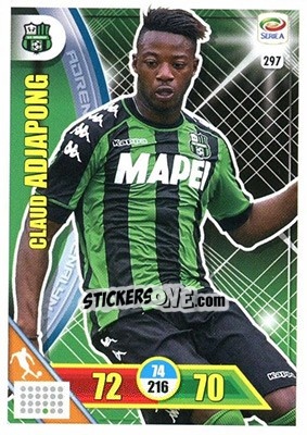 Sticker Claud Adjapong - Calciatori 2017-2018. Adrenalyn XL n. 297 - Panini