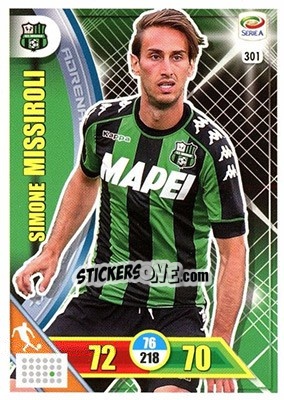 Sticker Simone Missiroli - Calciatori 2017-2018. Adrenalyn XL n. 301 - Panini