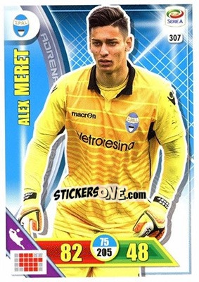 Sticker Alex Meret - Calciatori 2017-2018. Adrenalyn XL n. 307 - Panini