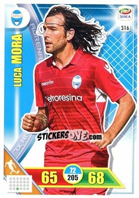 Sticker Luca Mora - Calciatori 2017-2018. Adrenalyn XL n. 316 - Panini