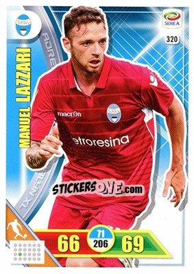 Sticker Manuel Lazzari - Calciatori 2017-2018. Adrenalyn XL n. 320 - Panini