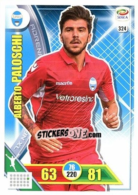 Sticker Alberto Paloschi - Calciatori 2017-2018. Adrenalyn XL n. 324 - Panini