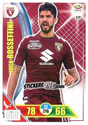 Sticker Luca Rossettini - Calciatori 2017-2018. Adrenalyn XL n. 329 - Panini